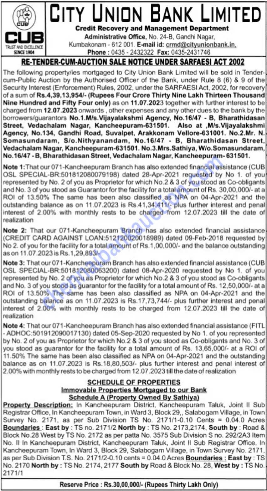 BANK AUCTION PROPERTIES CHENNAI BANK AUCTION