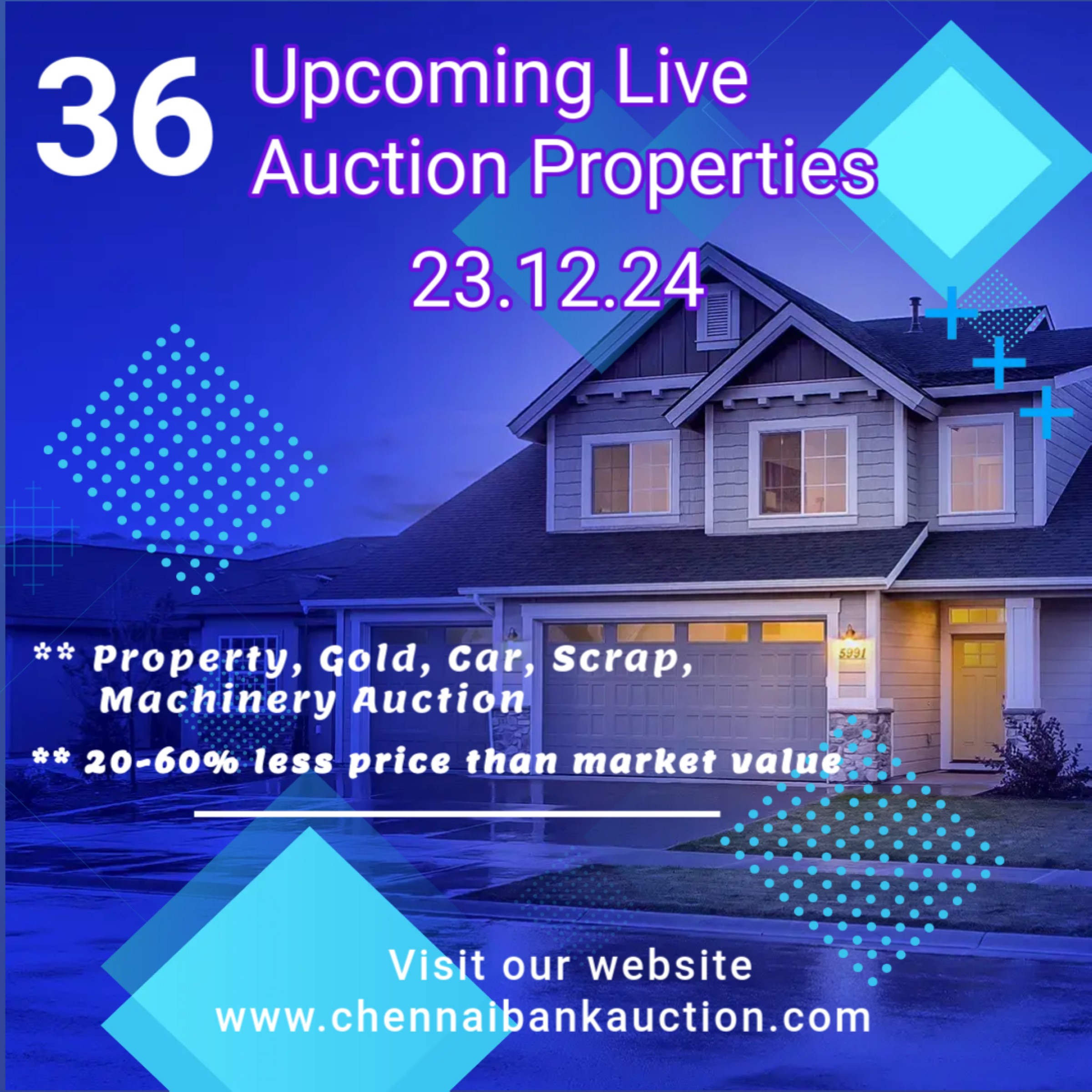 36 New Auction properties added in chennaibankauction.com on 23.12.24