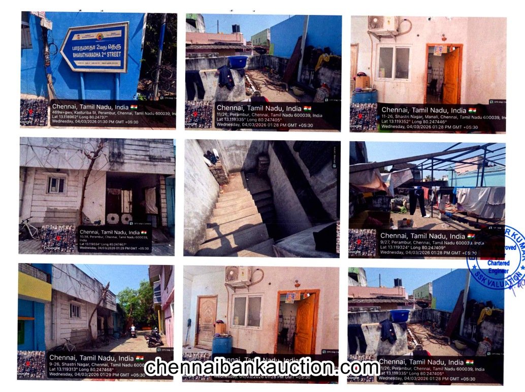 Bank Auction Residential House Sale in Vyasarpadi, Chennai District